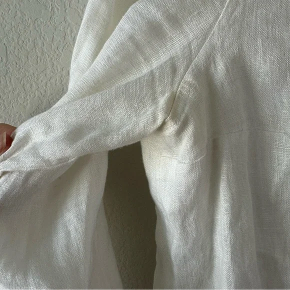 Sezane Khalie Linen White Button Down SZ EUR 36, US 4, S - Picture 7 of 7
